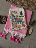 Soft Handloom Cotton Saree With Heavy Blouse