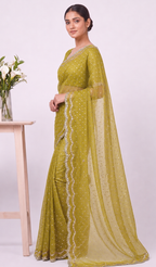 Elegant Designer Butti Silk Saree with Fancy Border