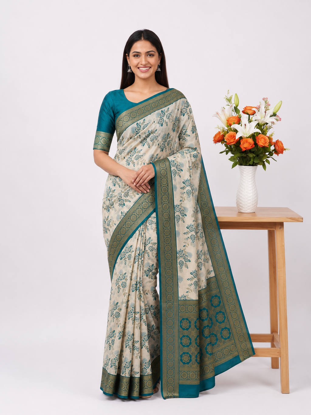 Classic Banarasi Silk Saree with Gold Zari Work