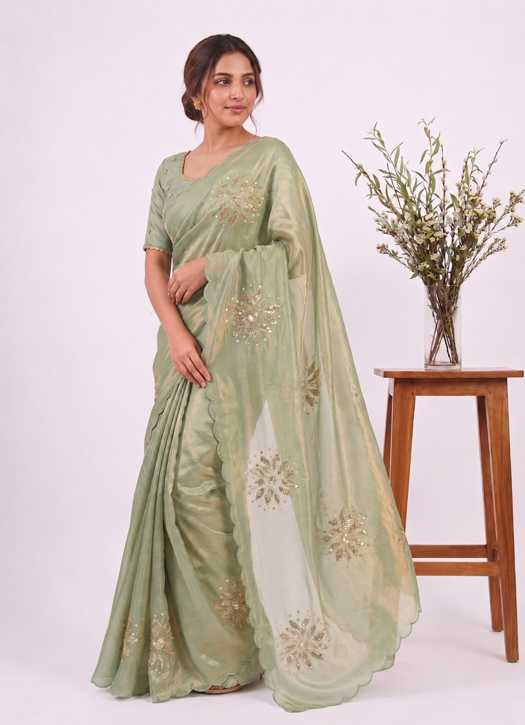 Festive Fandy Satin Saree with Designer Blouse