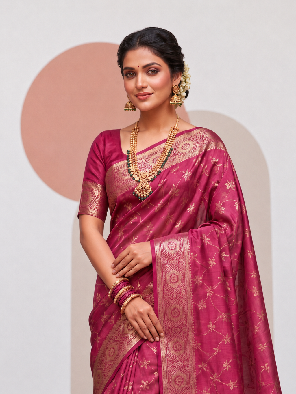 Traditional Weaving Satin Saree