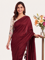 Classic Cotton Weave Saree With Stitched Blouse