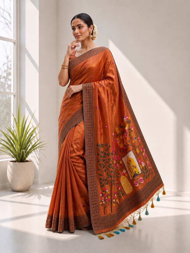 Premium Soft Jamdani Cotton Saree with 3D Peacock Weaving Pallu