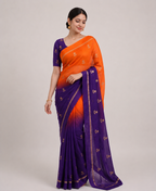 Viscose Khadi Silk Saree with Jacquard Leaf Design