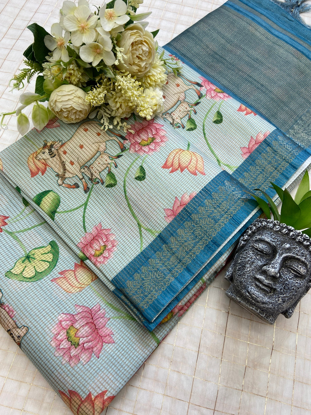 Soft Tussar Silk Digital Print Saree