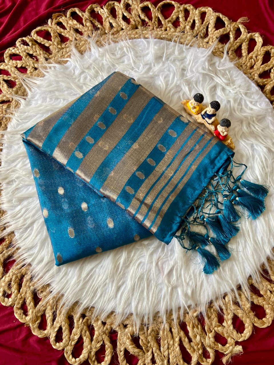 Golden Butti Khadi Shimmer Saree