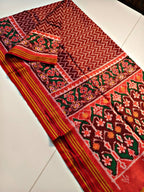 Handloom Silk Patola Saree with Lagadi Patta Border