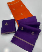 Viscose Khadi Silk Saree with Jacquard Leaf Design