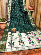 All Over Bandhej Paithani Dola Soft Silk Saree
