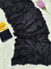 Glorious Hand Jarkan Work Black Color Saree