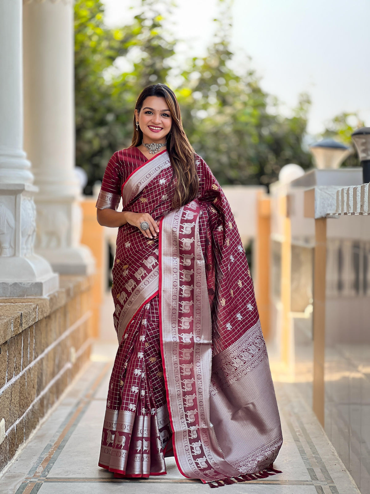 Outstanding Soft Silk Maroon Color Saree