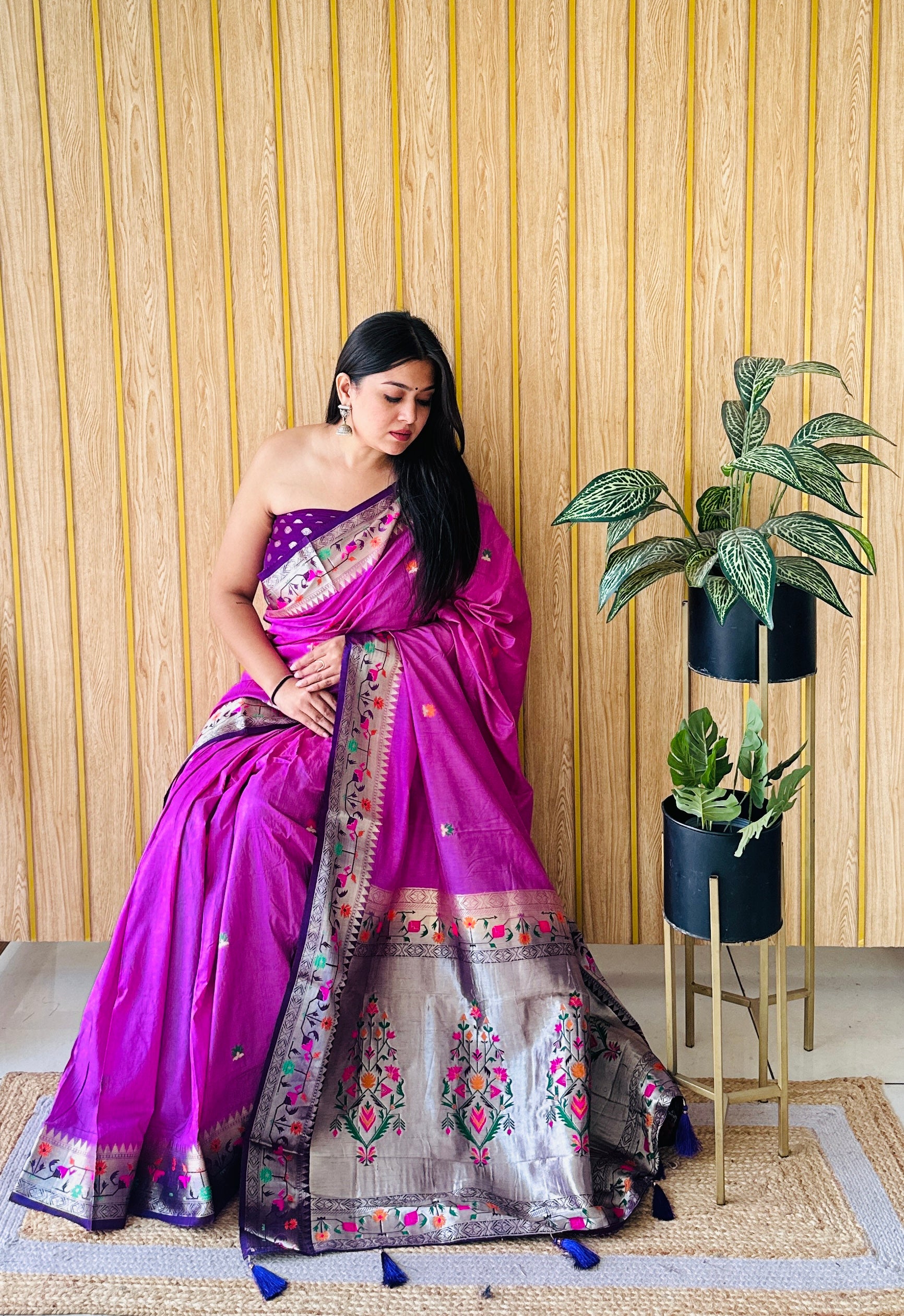 Paithani Soft Silk Saree with Butta Design