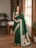 All Over Bandhej Paithani Dola Soft Silk Saree