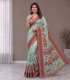 Pure Soft Pashmina Silk Saree with Kashmiri Woven Pallu