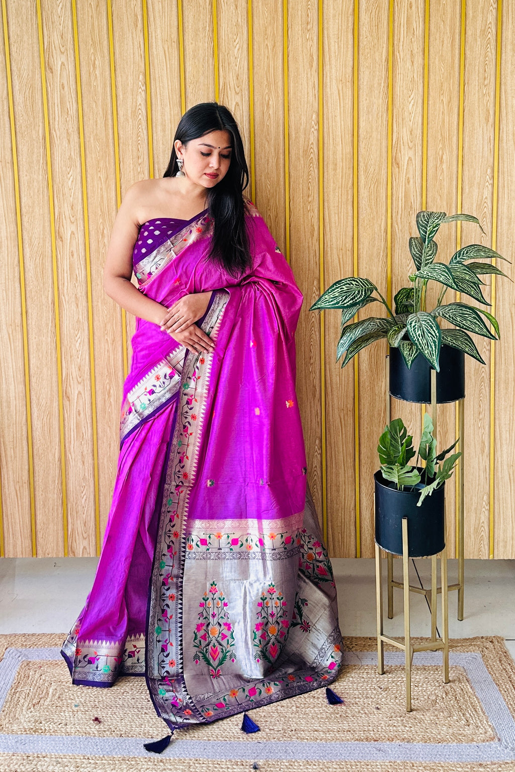 Paithani Soft Silk Saree with Butta Design