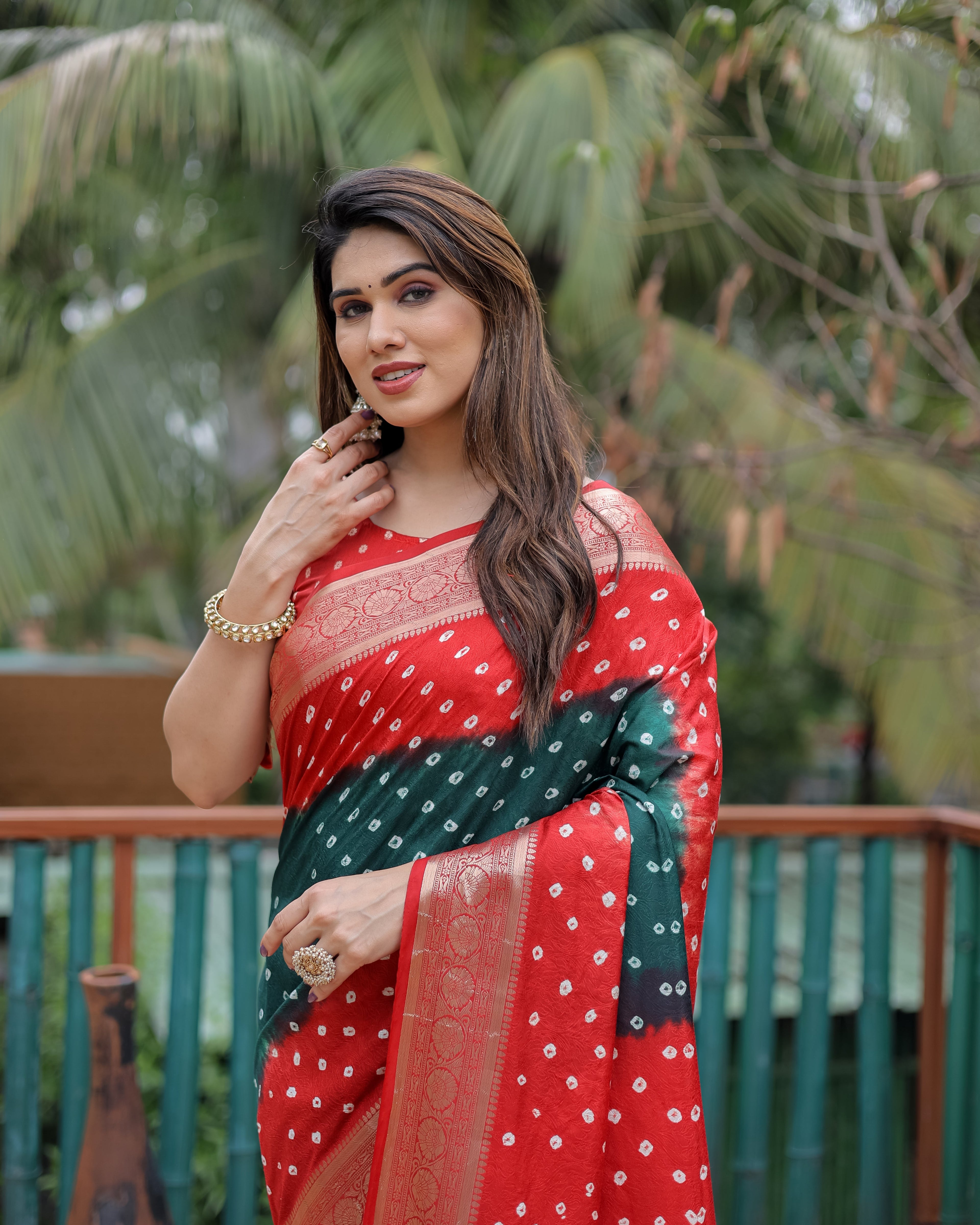 Dola Soft Silk Bandhej Paithani Saree
