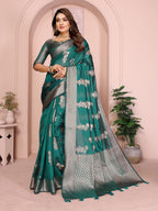 Soft Organza Silk Banarasi Saree with Butta Weaving