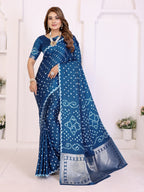 Hand Dyed Lagadi Patta Pallu Bandhej Saree