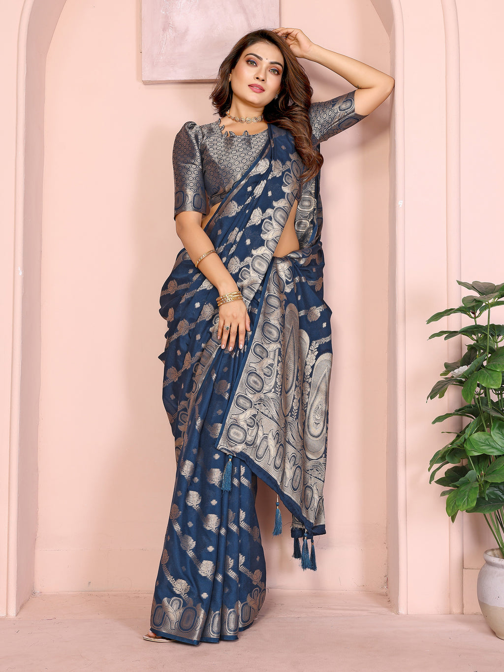Banarasi Silk Saree with Leheriya Weaving