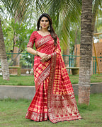 Soft Dola Silk Sibori Bandhej Saree with Zari Border