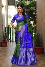 Pure Bandhej Silk Saree with Tissue Pallu