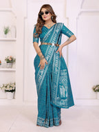 Kanchi Zari Border with Bandhej Print Saree