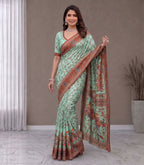 Pure Soft Pashmina Silk Saree with Kashmiri Woven Pallu