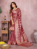 Traditional Banarasi Organza Saree with Intricate Butti Design