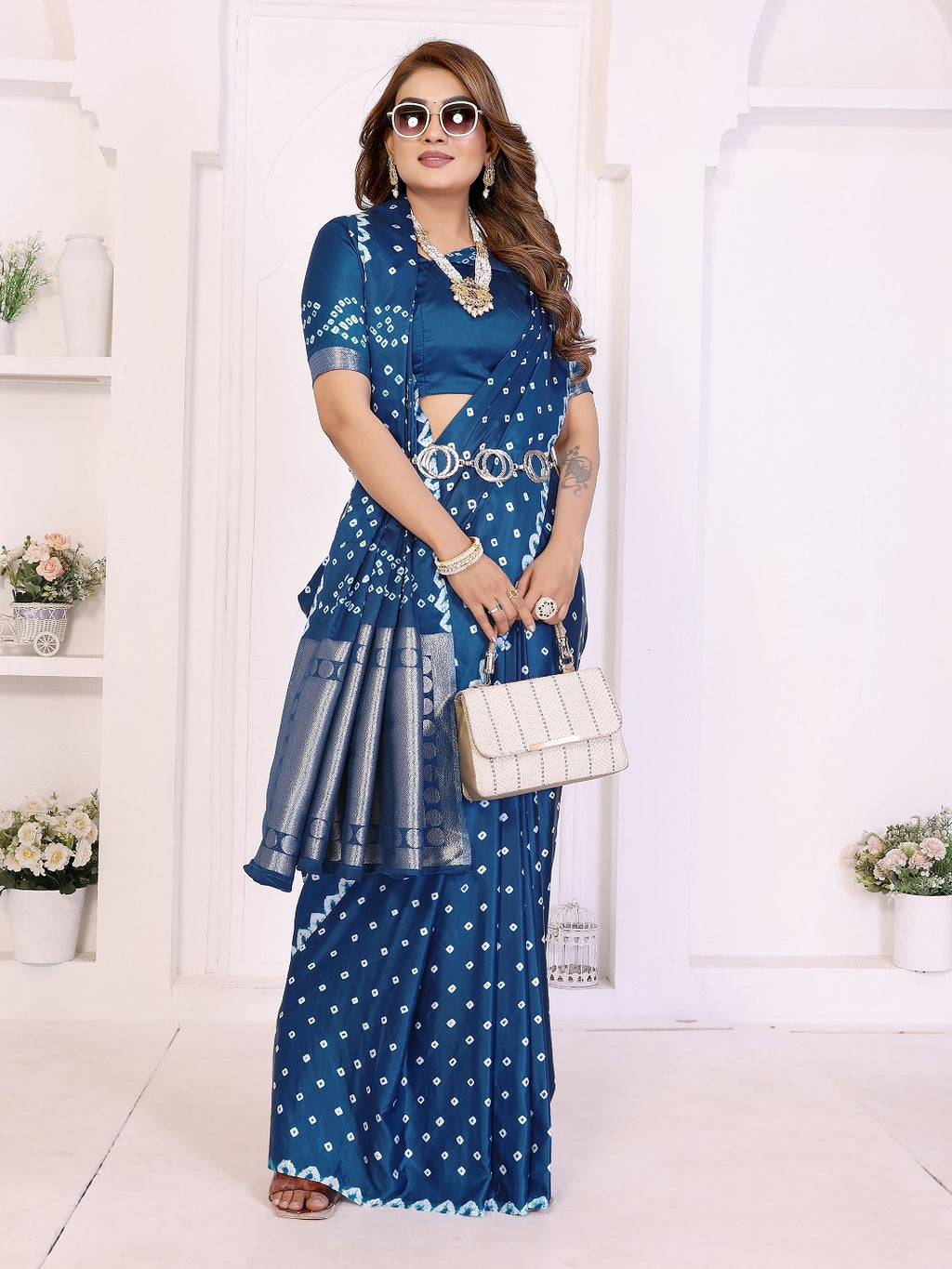 Hand Dyed Lagadi Patta Pallu Bandhej Saree