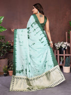 Lagdi Patta Pallu Soft Satin Silk Sibori Saree