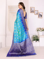3D Multi Color Soft Satin Silk Dyed Saree with Zari Work
