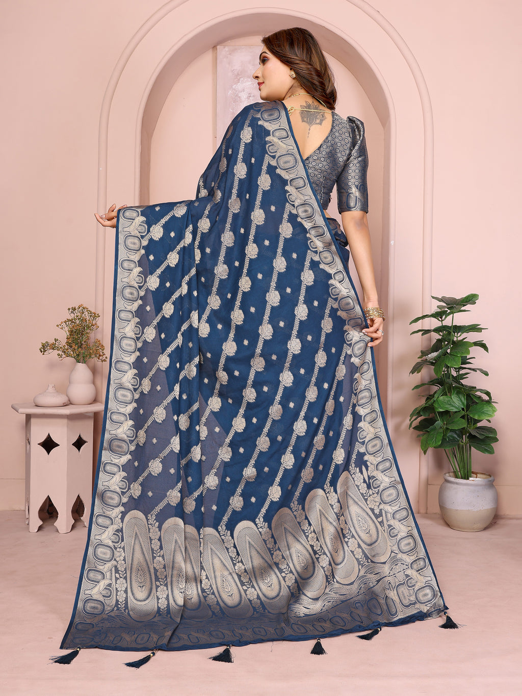 Banarasi Silk Saree with Leheriya Weaving