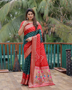 Dola Soft Silk Bandhej Paithani Saree