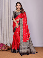 Zari Butta and Contrast Border Satin Silk Saree