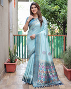 Dola Silk Saree with Contrast Border and Rich Pallu