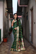 Pure Bandhej Silk Saree with Matka Border