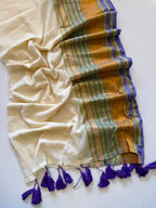 Royal Kanchi Cotton White Saree
