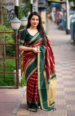 Fantastic Lichi Silk Red Color Saree