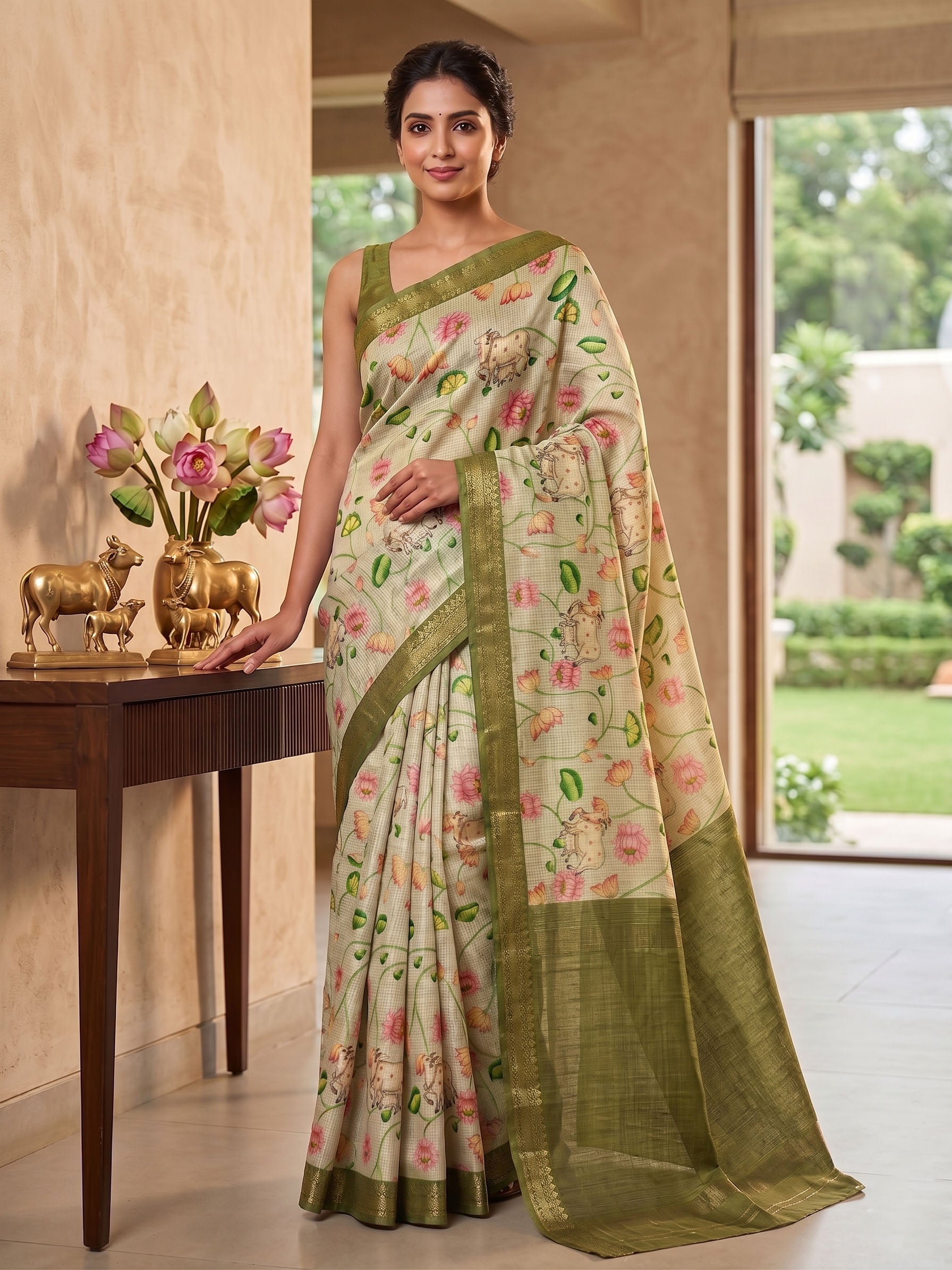 Soft Tussar Silk Digital Print Saree