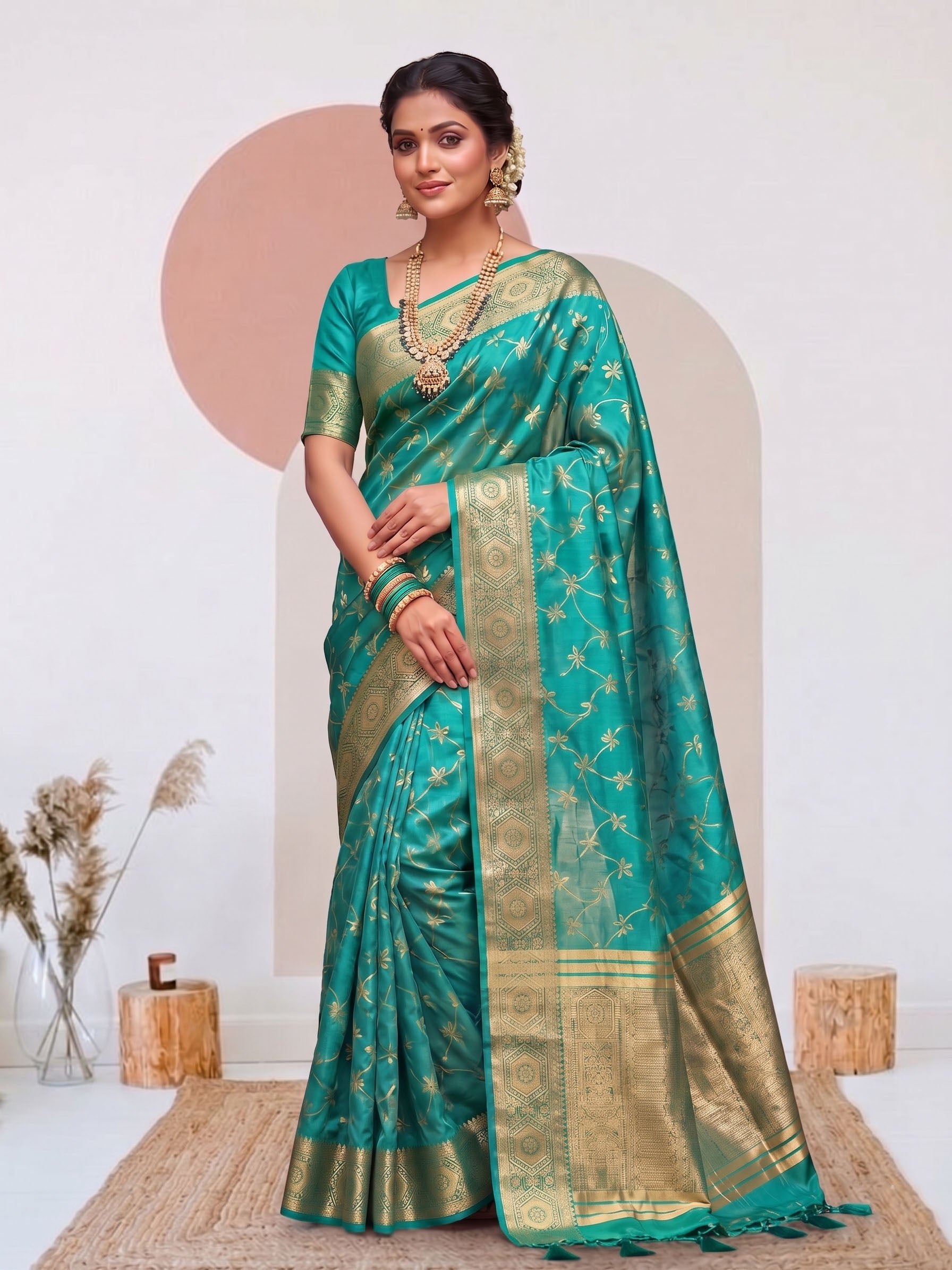 Traditional Weaving Satin Saree