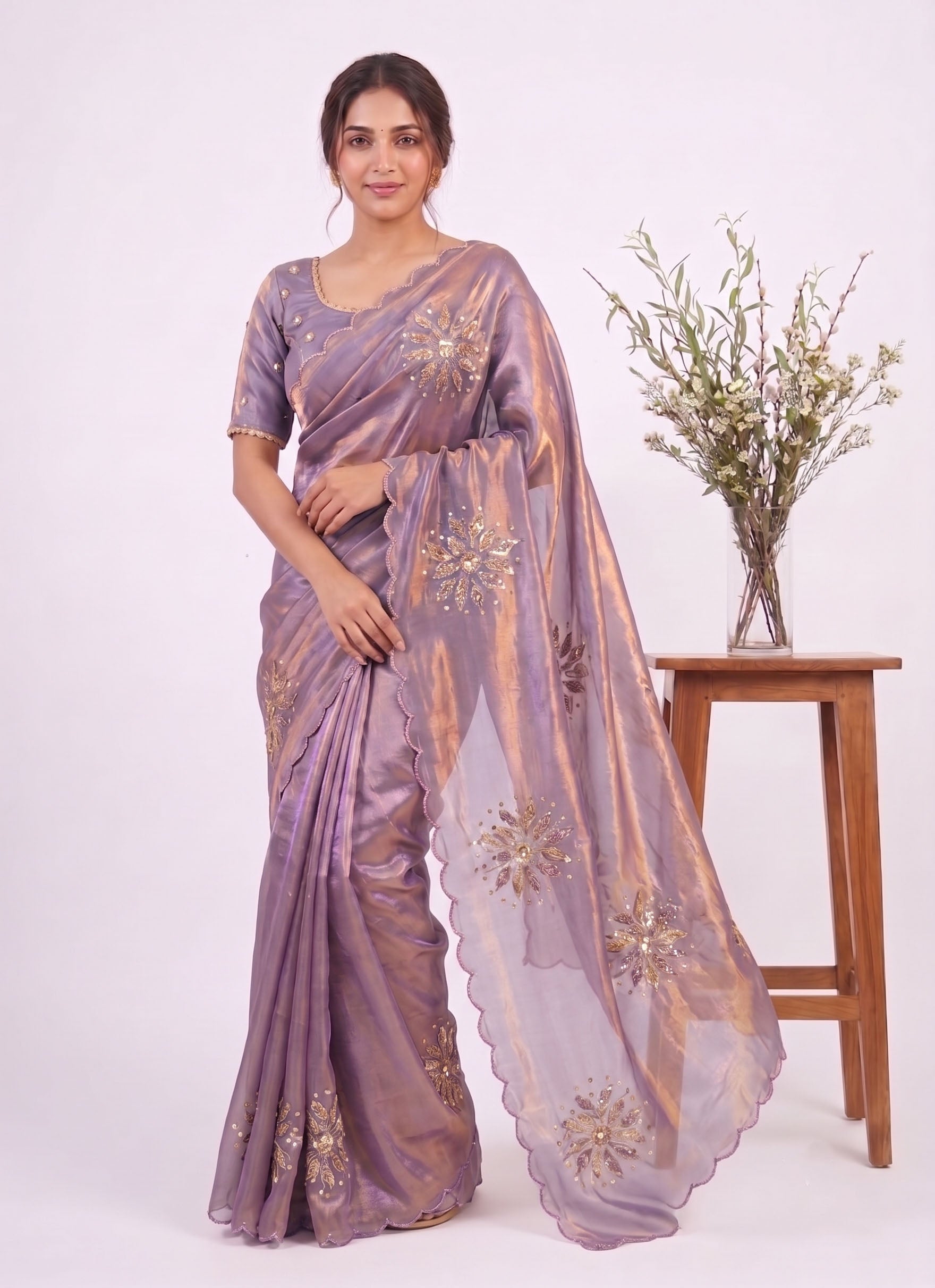 Festive Fandy Satin Saree with Designer Blouse