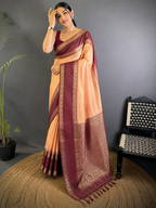 Soft Silk Kanjivaram Saree with Copper Zari Weaving