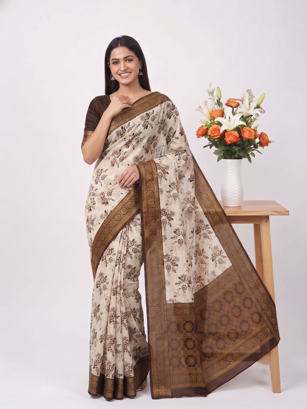 Classic Banarasi Silk Saree with Gold Zari Work