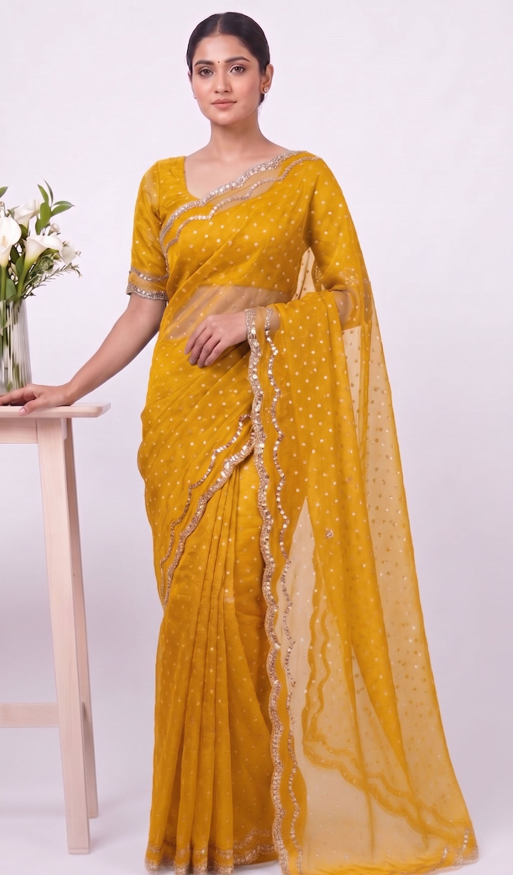 Elegant Designer Butti Silk Saree with Fancy Border