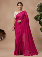 Elegant Khadi Cotton Saree with Embroidered Padded Blouse