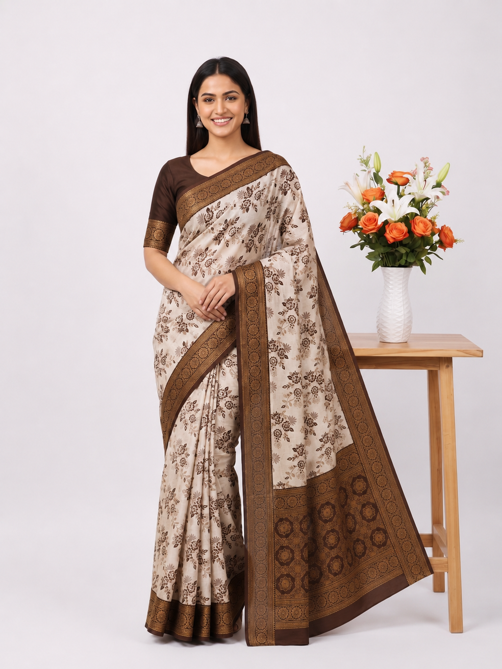 Classic Banarasi Silk Saree with Gold Zari Work