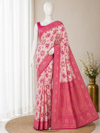 Elegant Silk Blend Saree With Traditional Zari Weaving