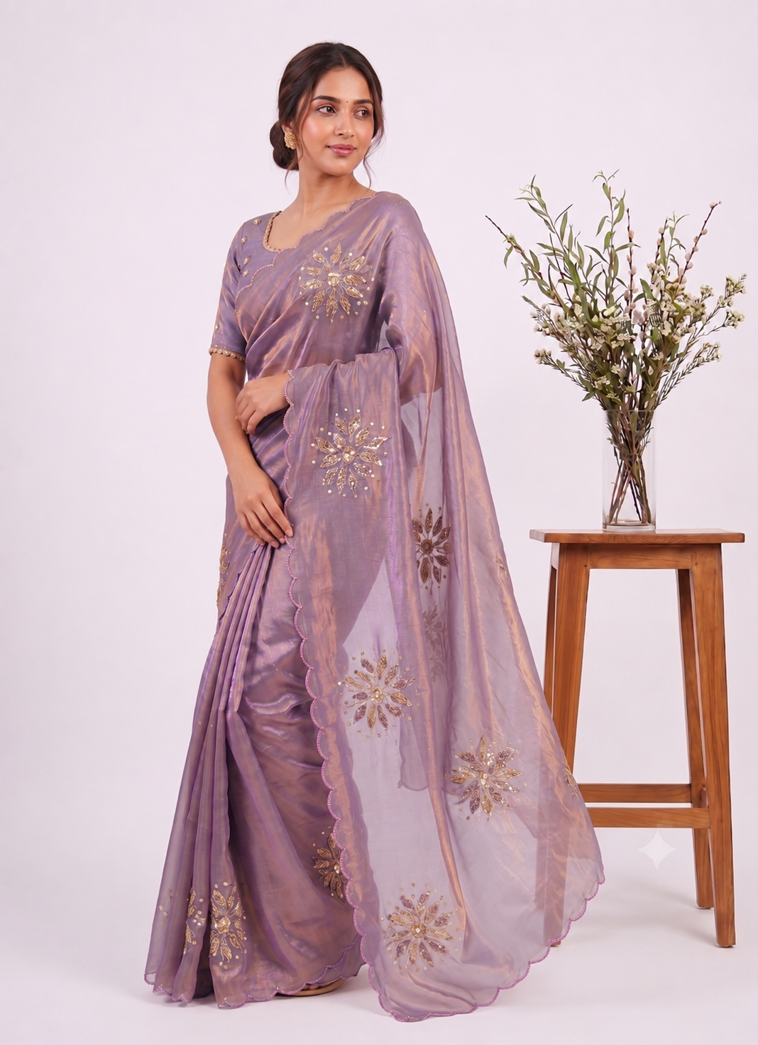 Festive Fandy Satin Saree with Designer Blouse