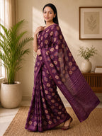 Soft Cotton Saree with Traditional Printed Motifs