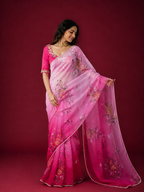 Soft Tabby Silk Saree with Sequins & Katdana Handwork